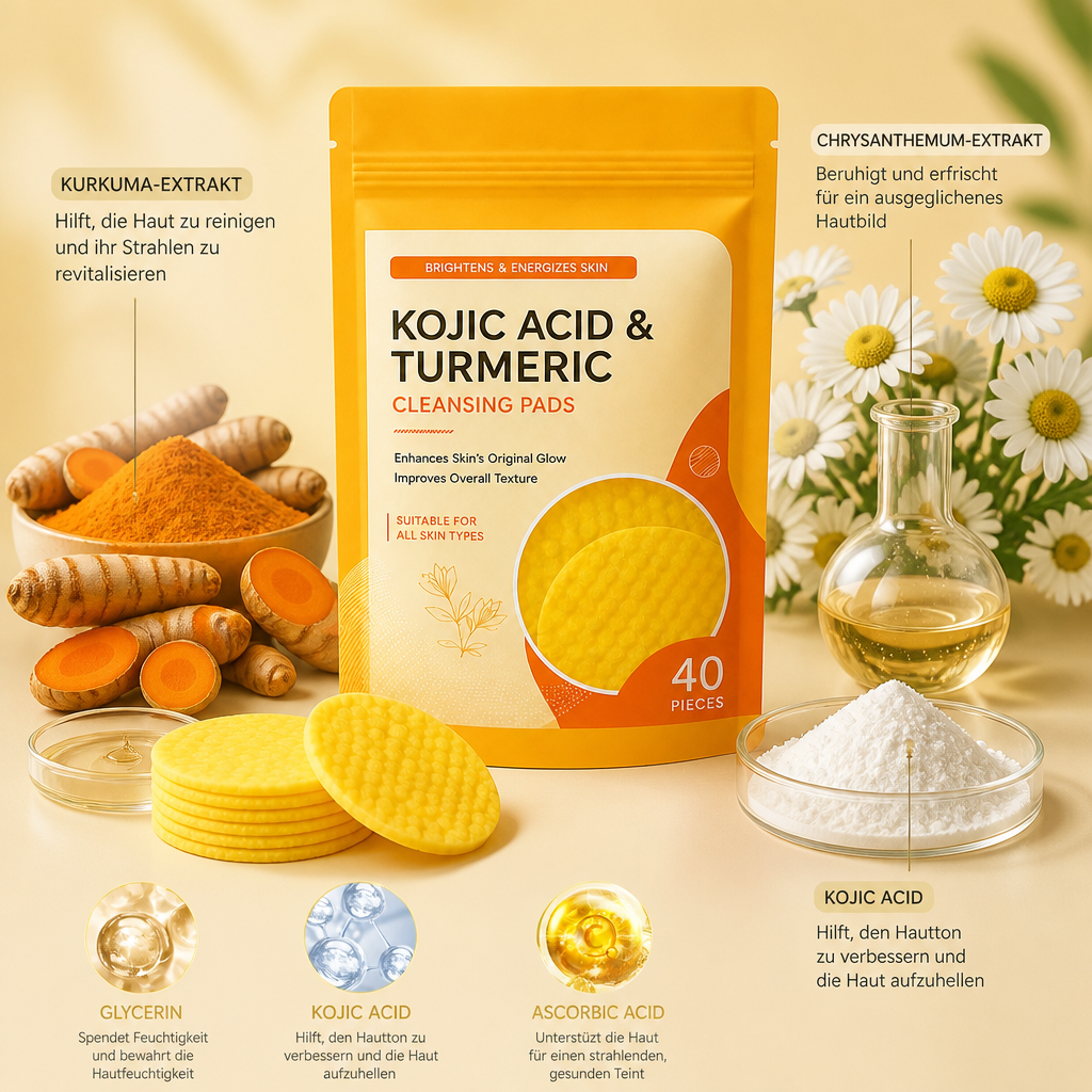 Kurkuma- & Kojisäure-Reinigungspads – Sanftes Peeling & strahlendere Haut