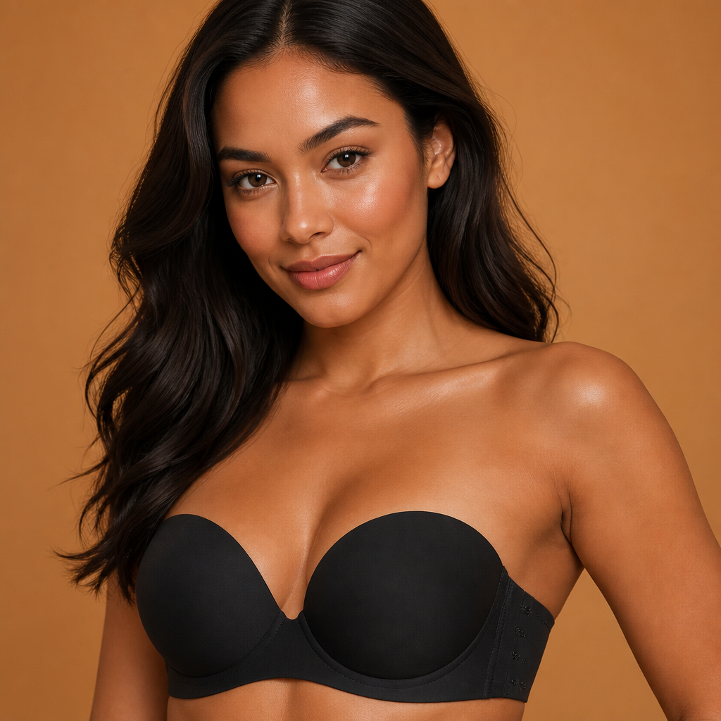 Trägerloser Bandeau Push-Up BH – Rutschfest, stützend & nahtlos für maximalen Halt
