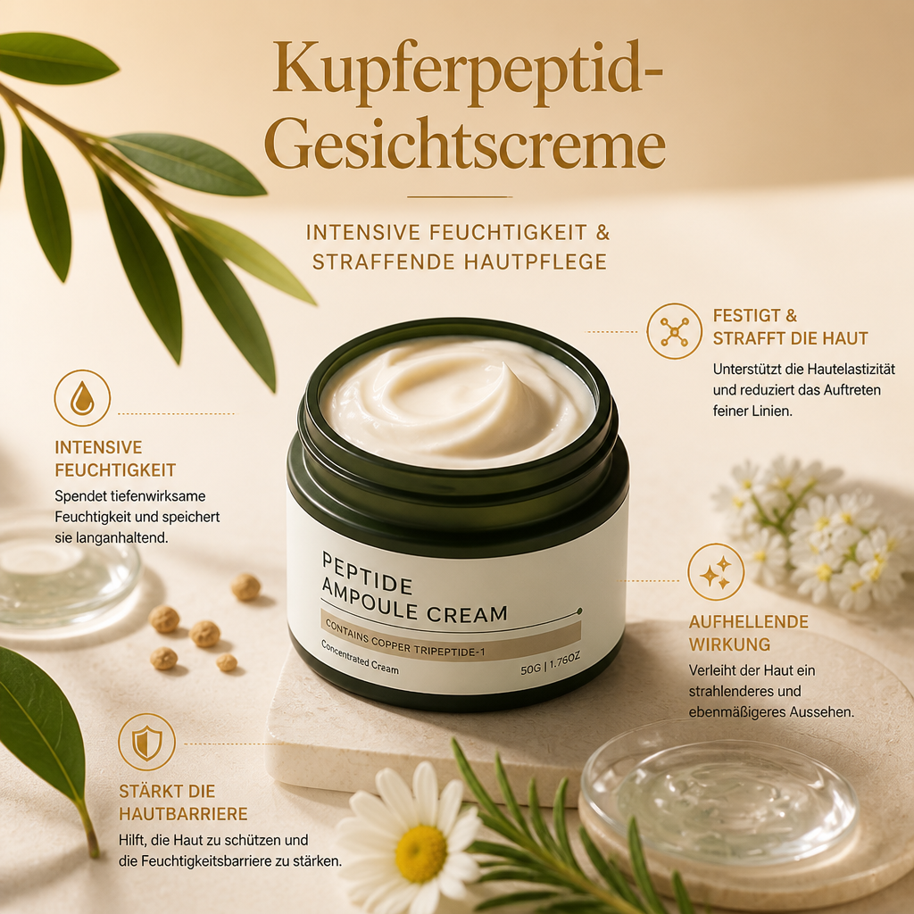 Kupferpeptid-Gesichtscreme – Intensive Feuchtigkeit & Straffende Hautpflege