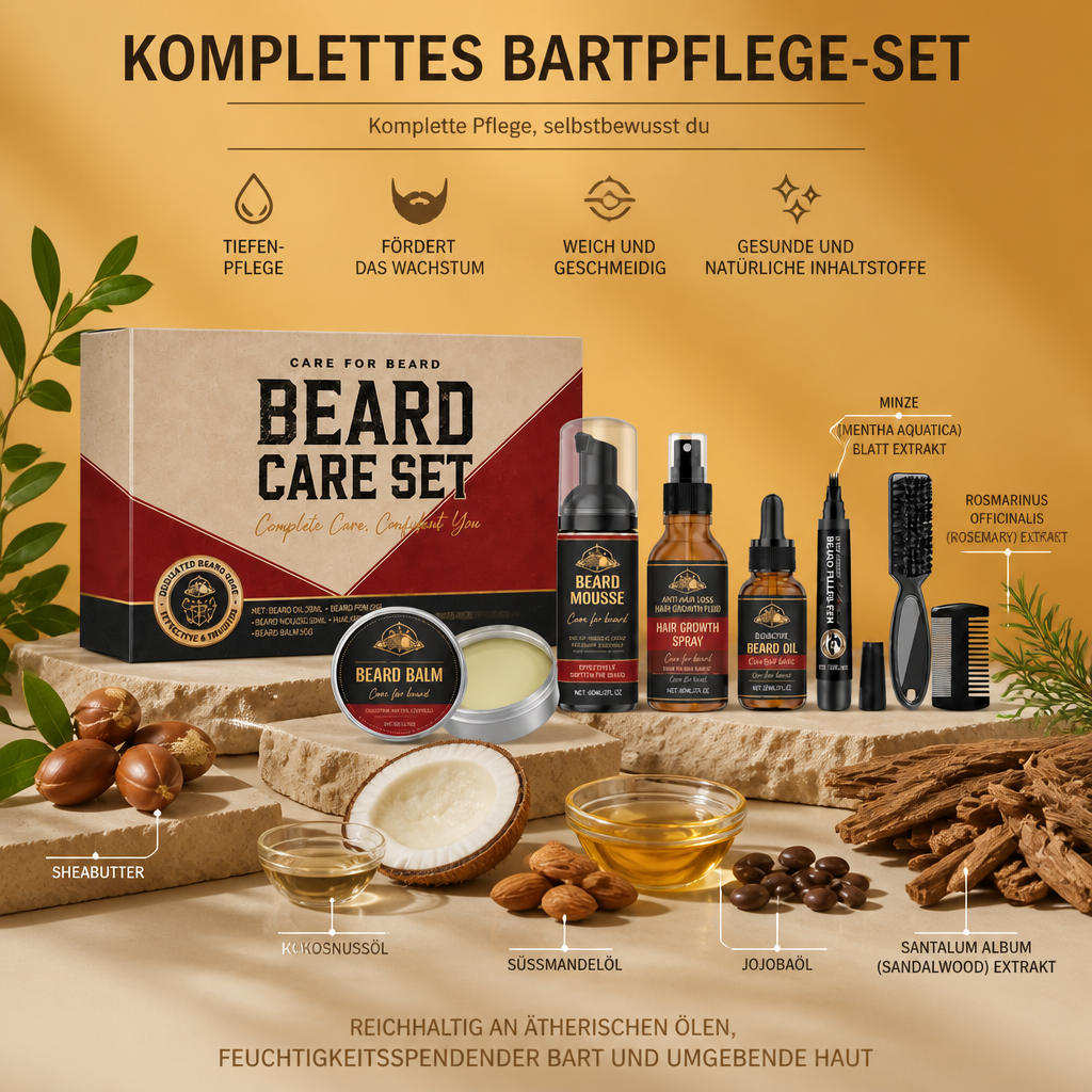 Komplettes Bartpflege-Set – Pflegende Routine für einen Weichen, Gepflegten Bart