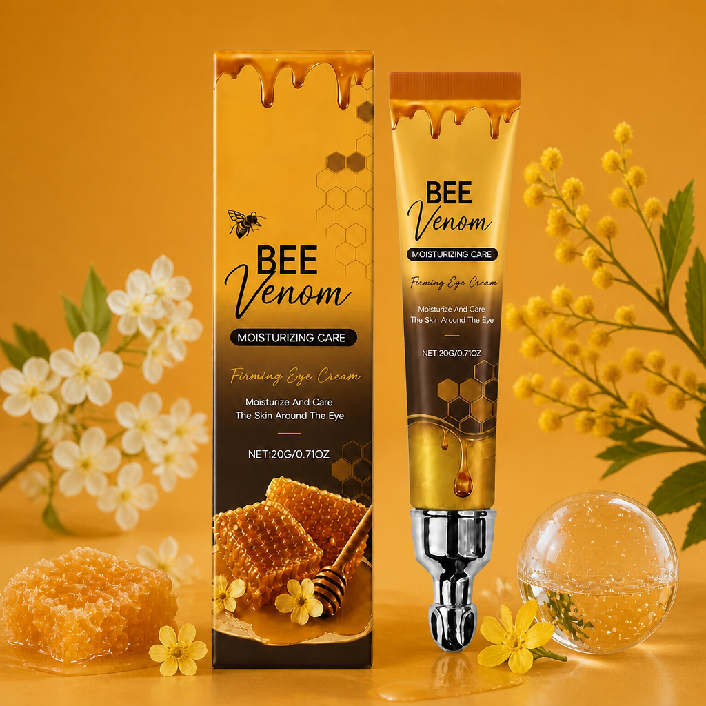 Bienenvenom- & Hyaluronsäure-Faltenpflege-Augencreme für glatte, mit Feuchtigkeit versorgte Haut
