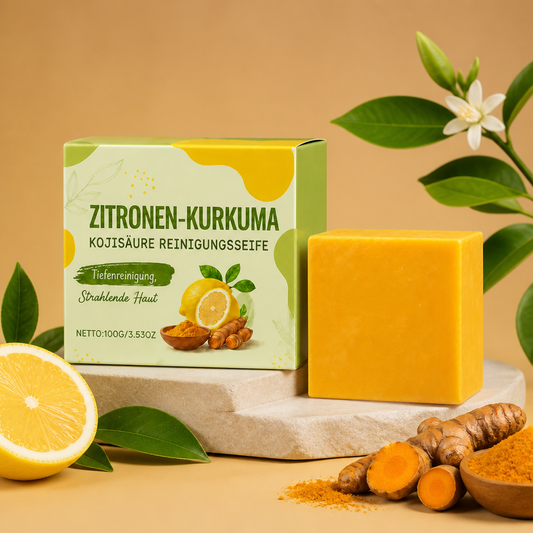 Zitronen-Kurkuma-Kojisäure-Reinigungsseife für eine strahlendere, glattere Haut