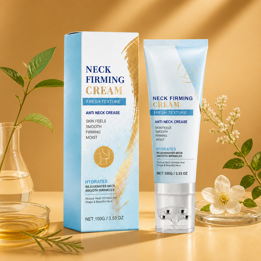 Straffende Nackencreme mit Massage-Roller – Feuchtigkeitspflege für glattere Haut