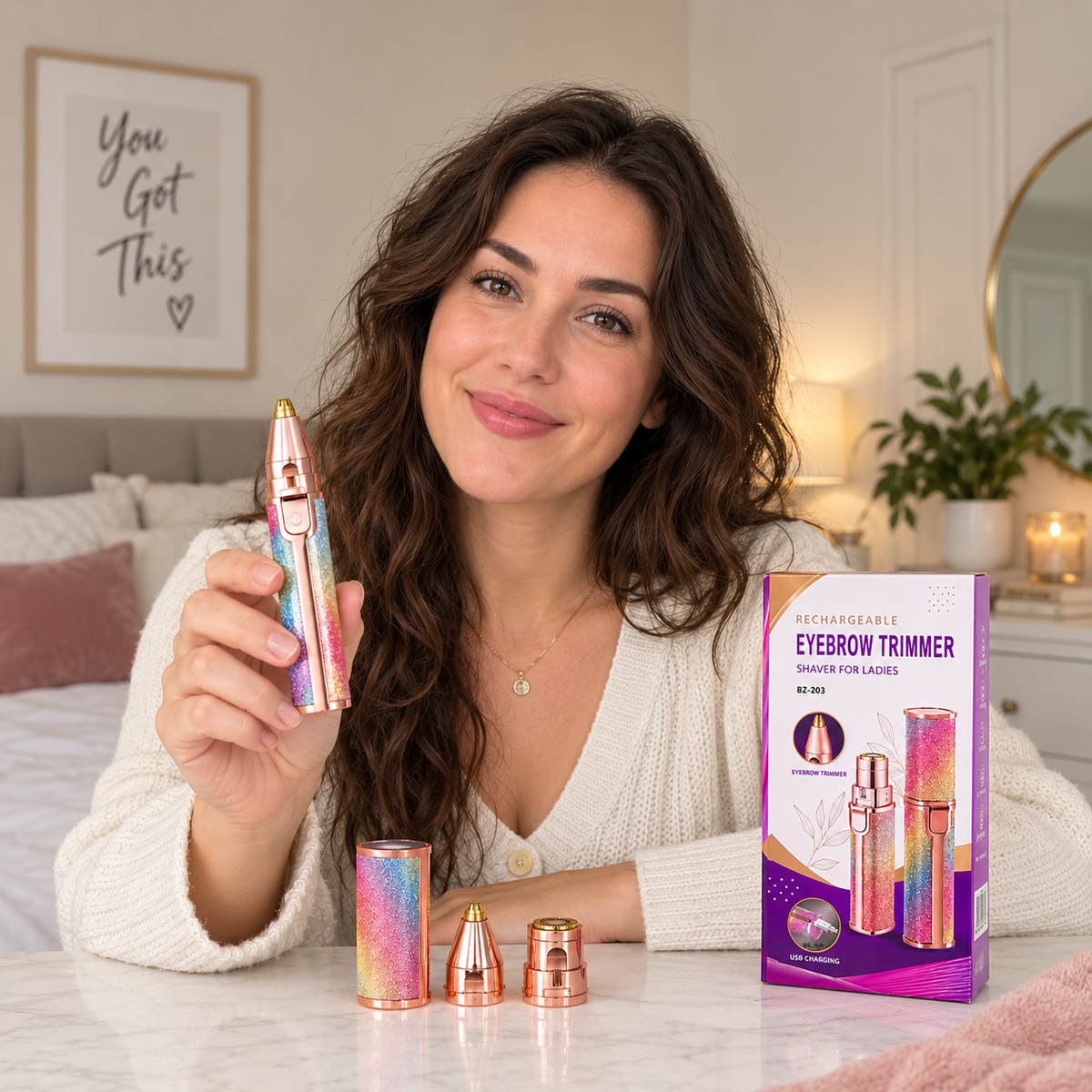 Beauty-Trimmer mit zwei Aufsätzen