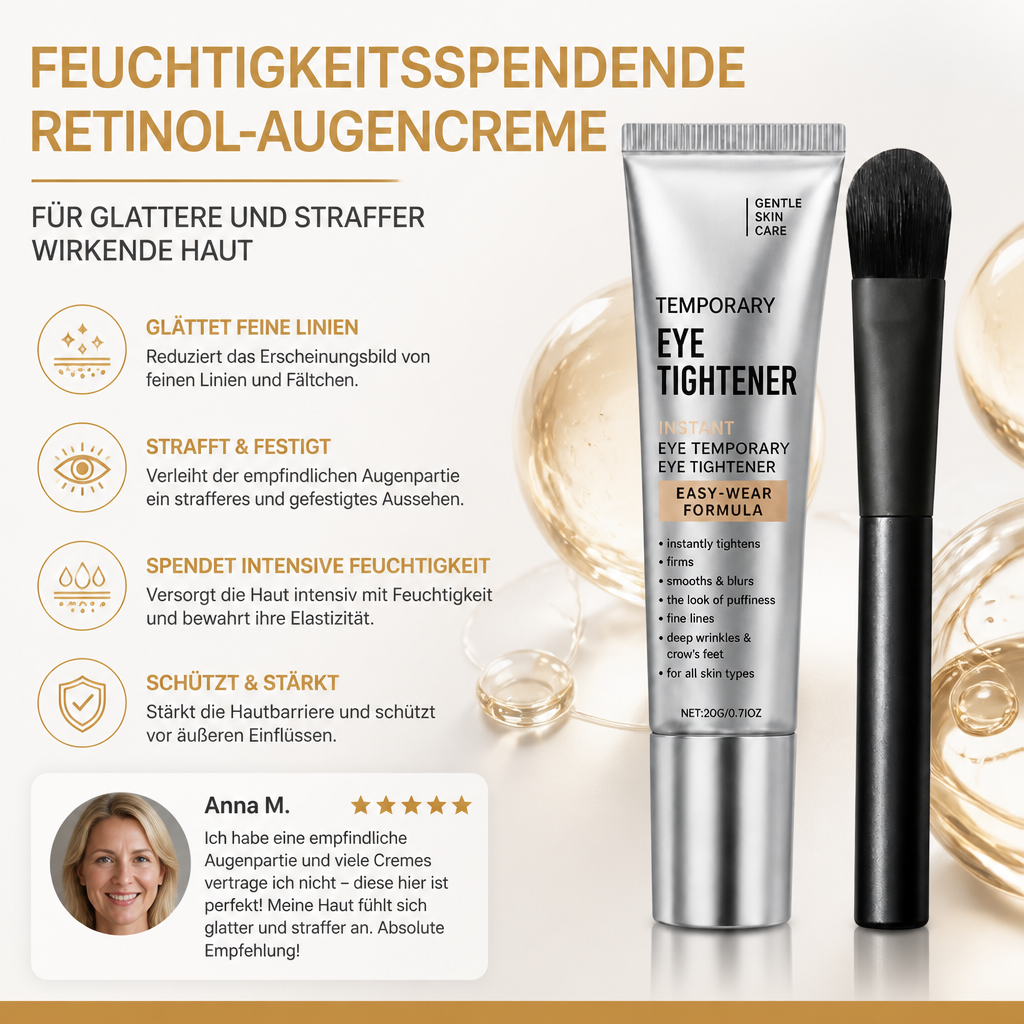 Feuchtigkeitsspendende Retinol-Augencreme für glattere und straffer wirkende Haut