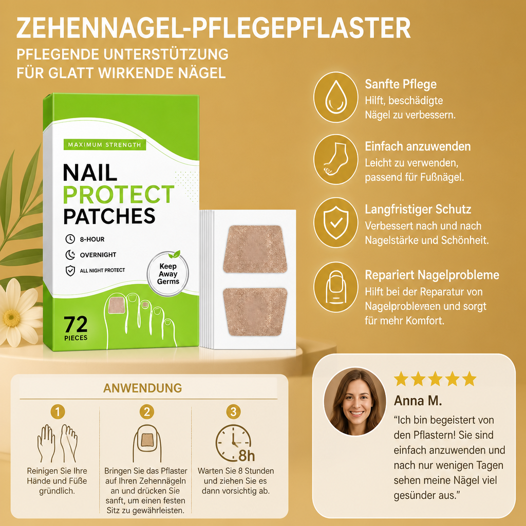 Zehennagel-Pflegepflaster – Pflegende Unterstützung für glatt wirkende Nägel