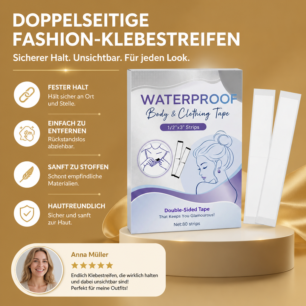 Doppelseitige Fashion-Klebestreifen für sicheren, unsichtbaren Halt