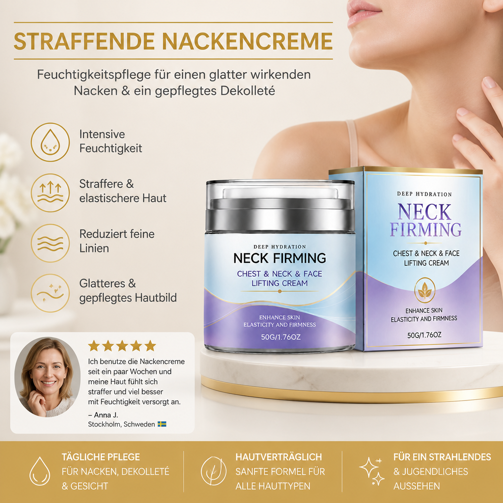 Straffende Nackencreme – Feuchtigkeitspflege für einen glatter wirkenden Nacken & ein gepflegtes Dekolleté