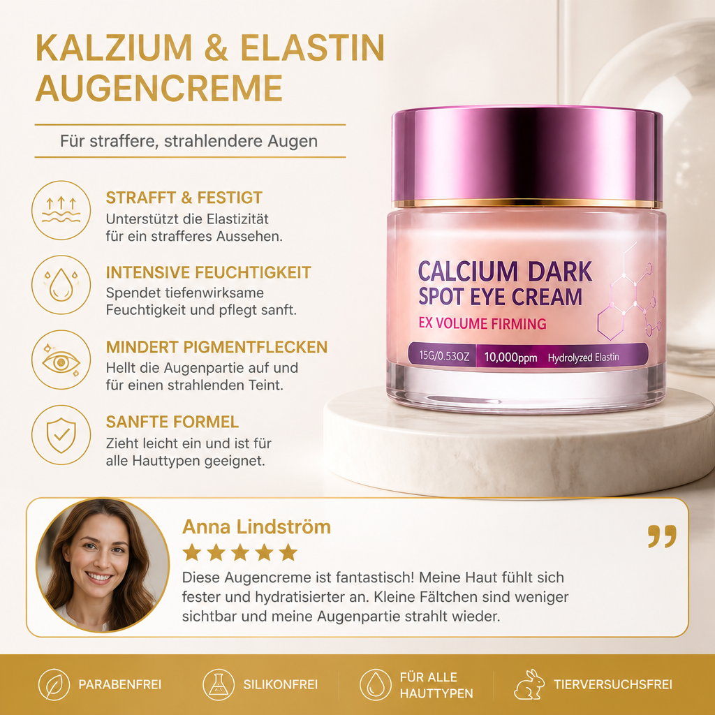 Kalzium- & Elastin-Augencreme für straffer und strahlender wirkende Augen
