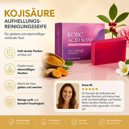 Kojisäure-Aufhellungs-Reinigungsseife – Für glattere und ebenmäßiger wirkende Haut