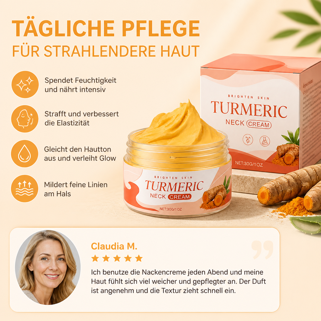 Kurkuma & Aloe-Nackencreme – Tägliche Feuchtigkeitspflege für strahlender wirkende Haut