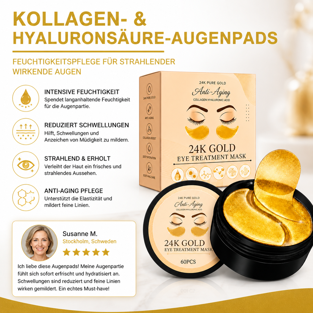 Kollagen- & Hyaluronsäure-Augenpads – Feuchtigkeitspflege für strahlender wirkende Augen