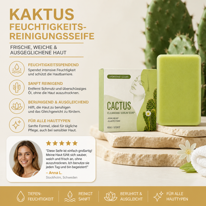 Kaktus-Feuchtigkeits-Reinigungsseife für frische, weiche & ausgeglichene Haut