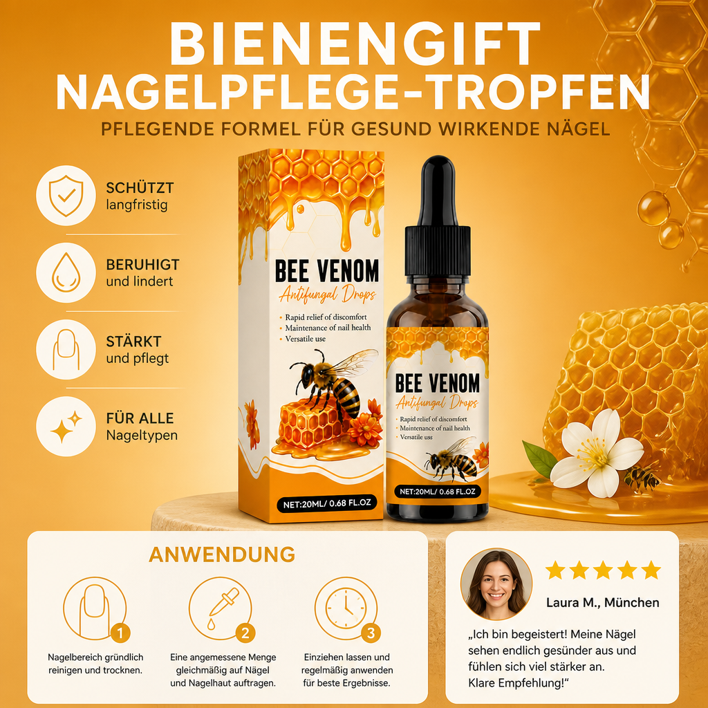 Bienengift-Nagelpflege-Tropfen – Pflegende Formel für gesund wirkende Nägel