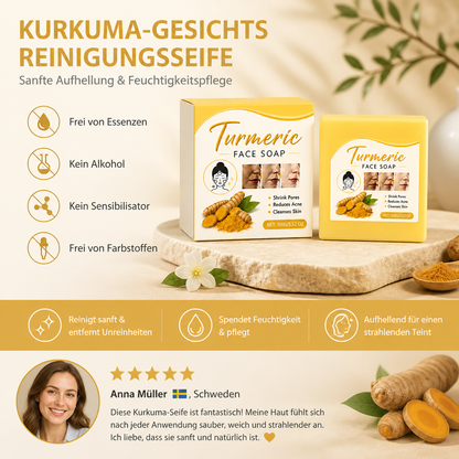 Kurkuma-Gesichtsreinigungsseife – Sanfte aufhellende & feuchtigkeitsspendende Pflege