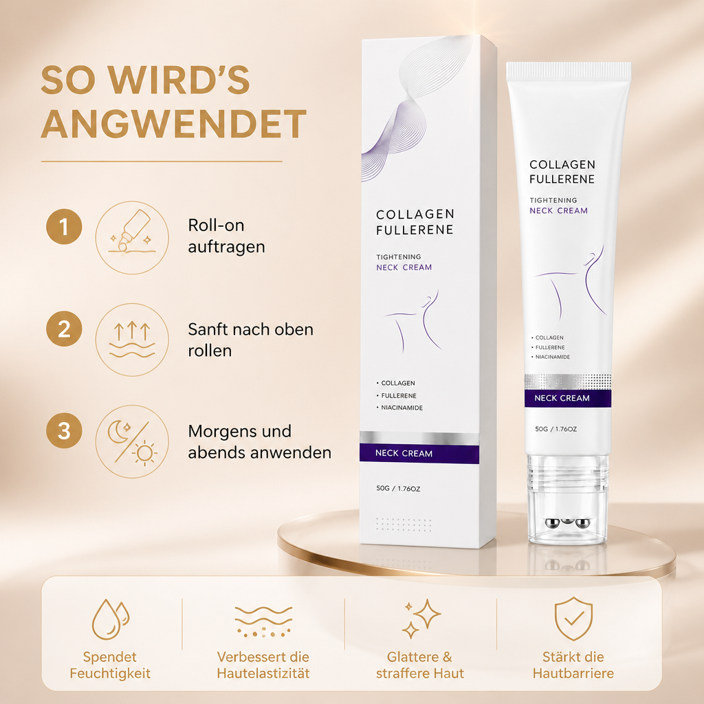 Kollagen-Nacken-Roller-Serum – Feuchtigkeitsspendende Formel für einen glatter wirkenden Nacken