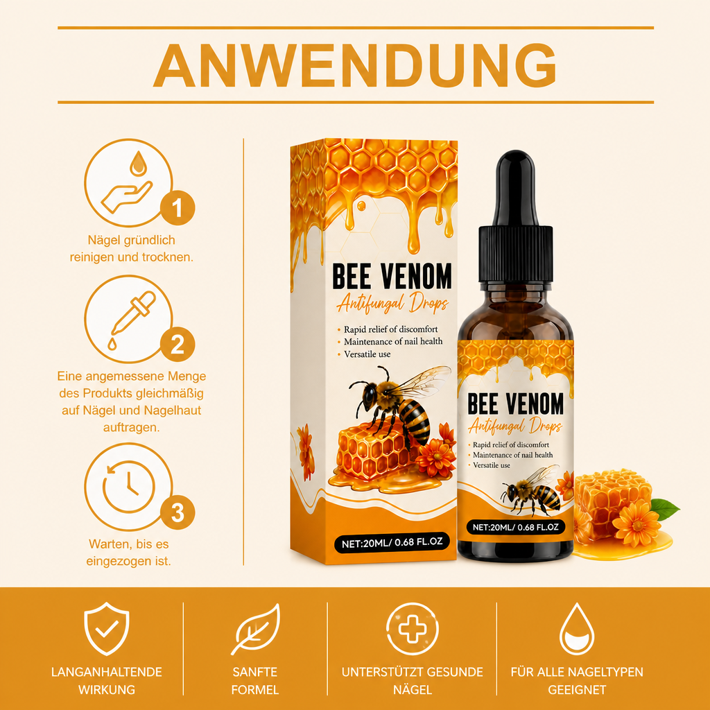 Bienengift-Nagelpflege-Tropfen – Pflegende Formel für gesund wirkende Nägel