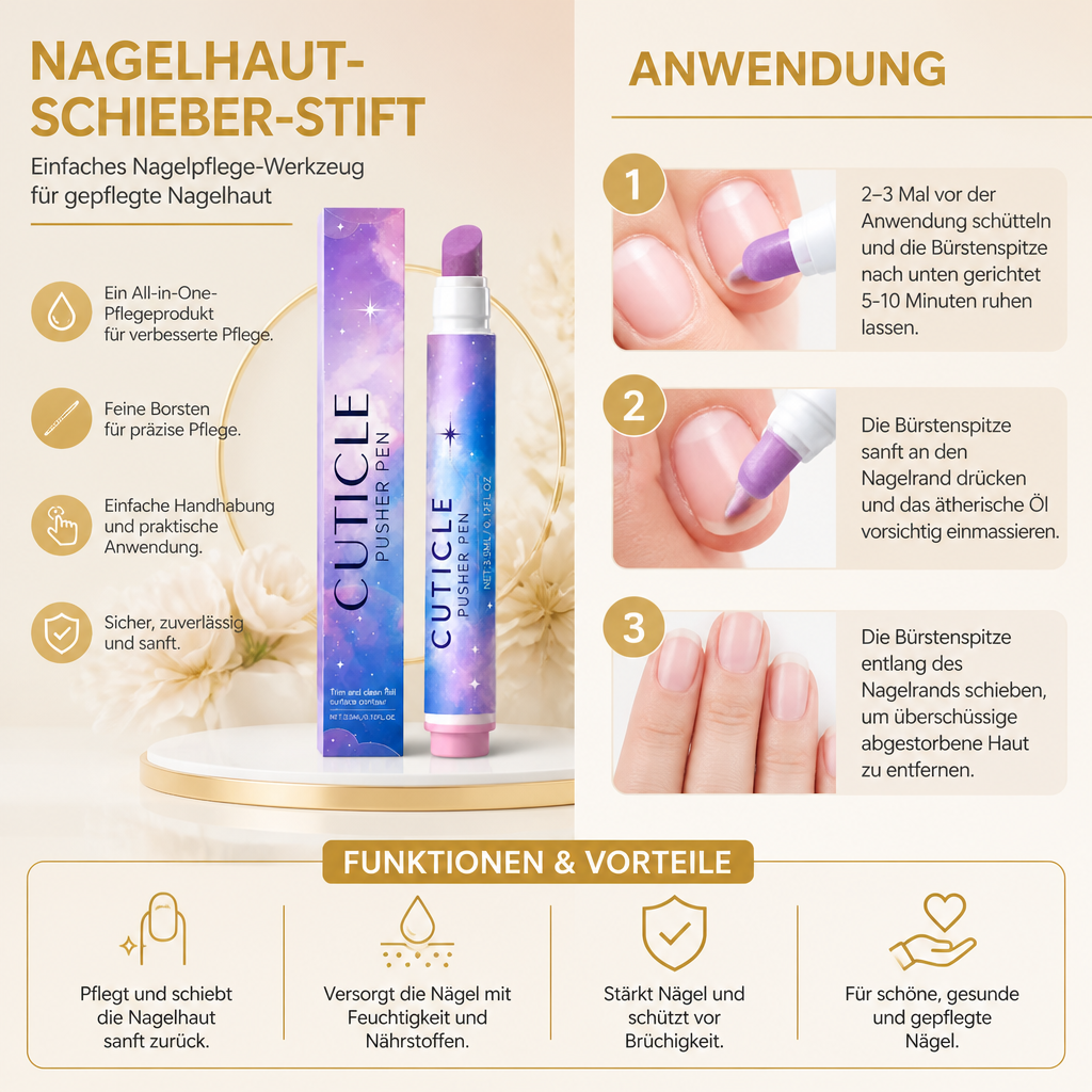 Nagelhaut-Schieber-Stift – Einfaches Nagelpflege-Werkzeug für gepflegte Nagelhaut