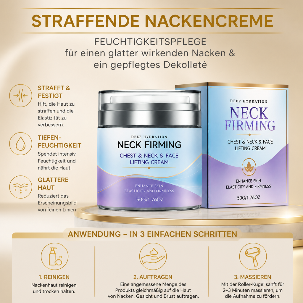 Straffende Nackencreme – Feuchtigkeitspflege für einen glatter wirkenden Nacken & ein gepflegtes Dekolleté