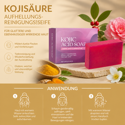 Kojisäure-Aufhellungs-Reinigungsseife – Für glattere und ebenmäßiger wirkende Haut