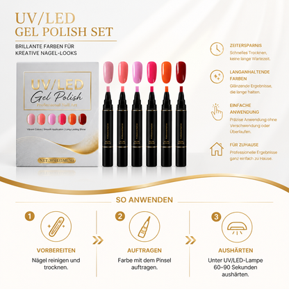 UV/LED-Gel-Nagellack-Set – Glänzende Farben für kreative Nagel-Looks