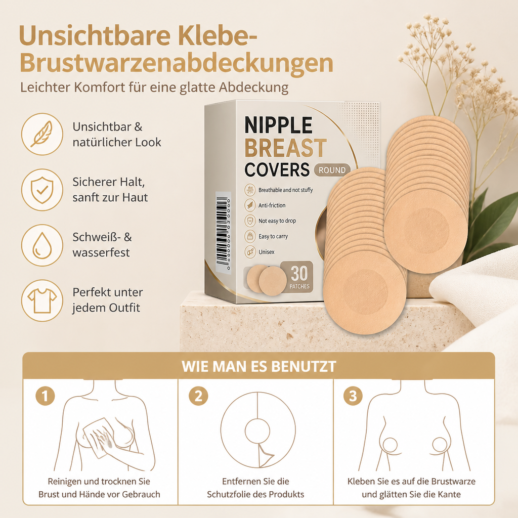 Unsichtbare Klebe-Brustwarzenabdeckungen – Leichter Komfort für eine glatte Abdeckung