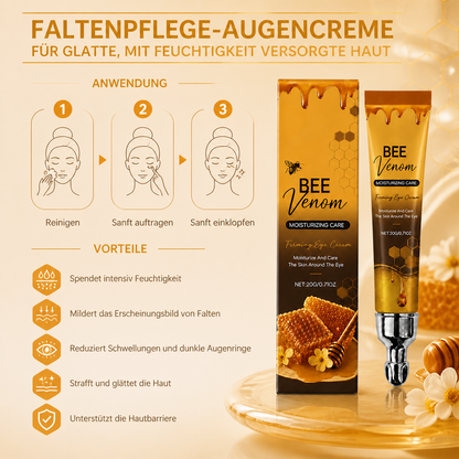 Bienenvenom- & Hyaluronsäure-Faltenpflege-Augencreme für glatte, mit Feuchtigkeit versorgte Haut