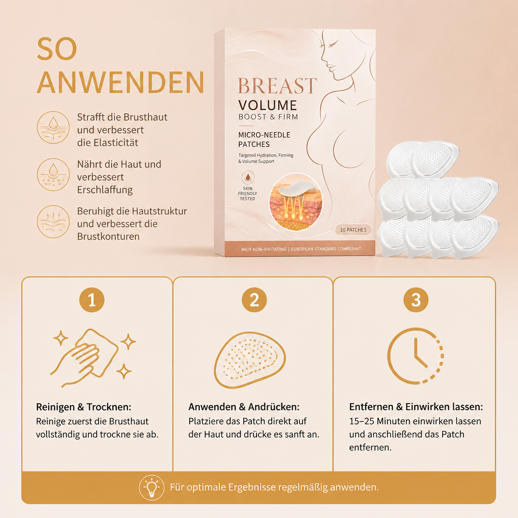 Straffendes Brustpflege-Patch mit Ingwer & Vitamin E für glattere Haut
