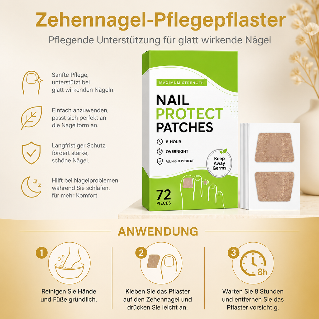 Zehennagel-Pflegepflaster – Pflegende Unterstützung für glatt wirkende Nägel
