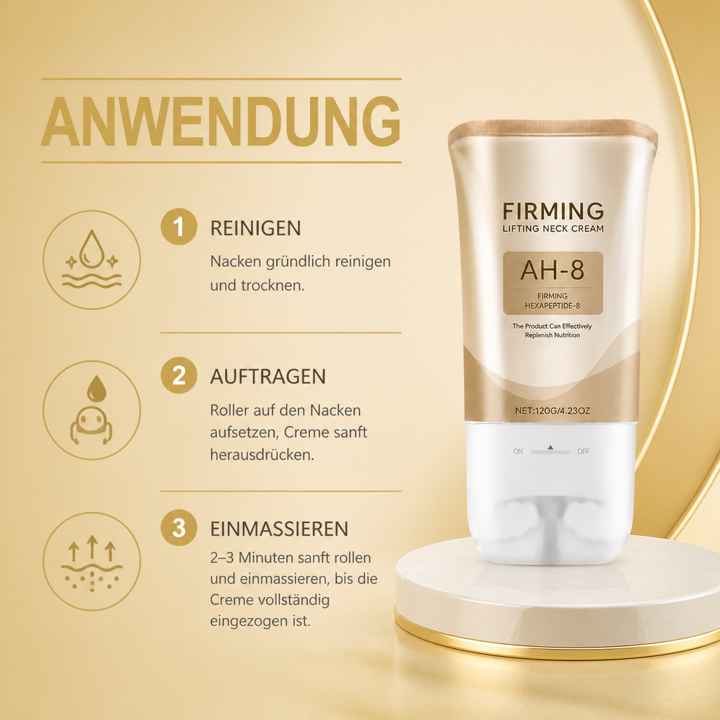 Straffende Nackencreme mit Roller – Feuchtigkeitspflege für glatter wirkende Haut