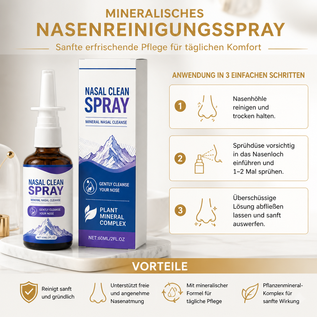 Mineralisches Nasenreinigungsspray – Sanfte erfrischende Pflege für täglichen Komfort