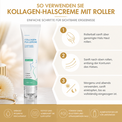 Kollagen-Halscreme mit Roller – Feuchtigkeitspflege für eine glatter wirkende Haut