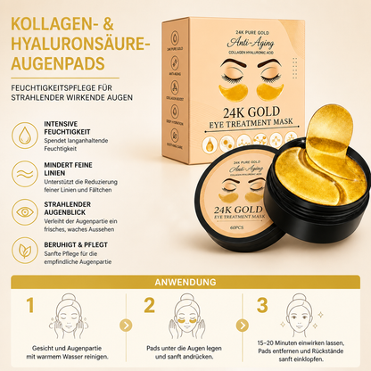 Kollagen- & Hyaluronsäure-Augenpads – Feuchtigkeitspflege für strahlender wirkende Augen
