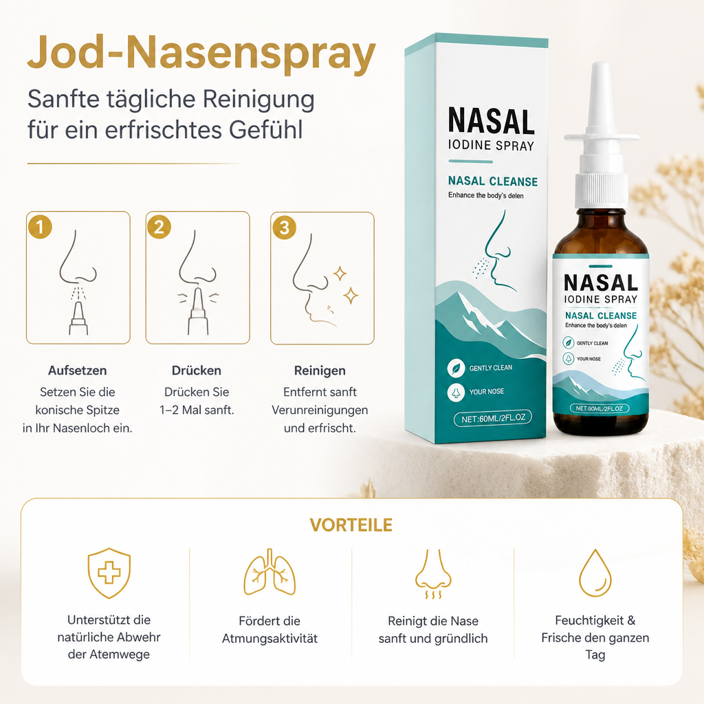 Jod-Nasenspray – Sanfte tägliche Reinigung für ein erfrischtes Gefühl