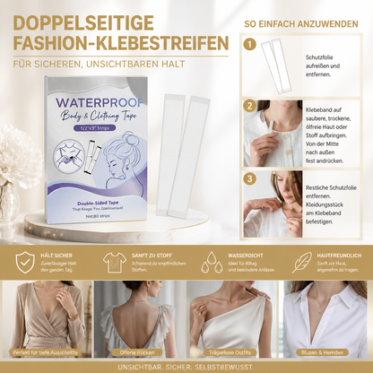 Doppelseitige Fashion-Klebestreifen für sicheren, unsichtbaren Halt