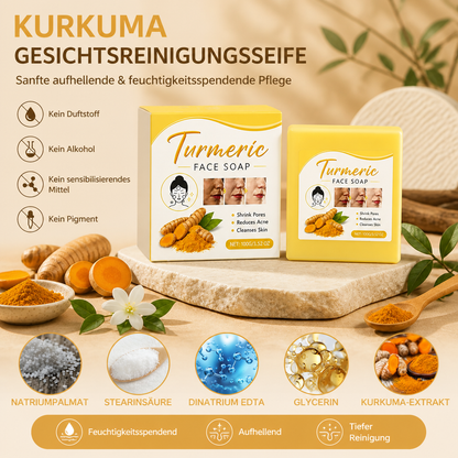 Kurkuma-Gesichtsreinigungsseife – Sanfte aufhellende & feuchtigkeitsspendende Pflege