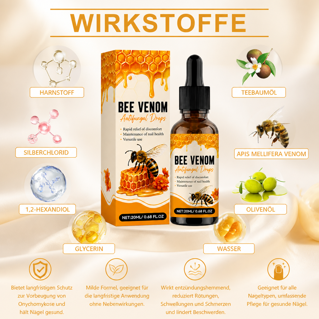 Bienengift-Nagelpflege-Tropfen – Pflegende Formel für gesund wirkende Nägel