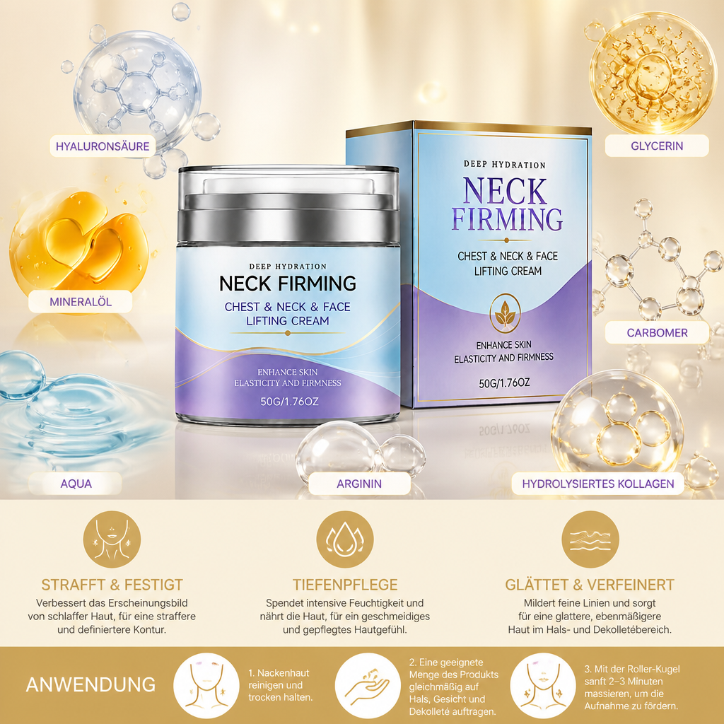 Straffende Nackencreme – Feuchtigkeitspflege für einen glatter wirkenden Nacken & ein gepflegtes Dekolleté