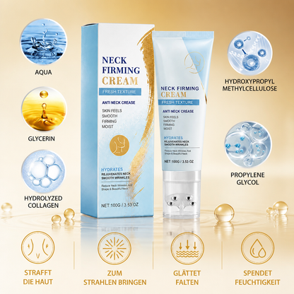 Straffende Nackencreme mit Massage-Roller – Feuchtigkeitspflege für glattere Haut