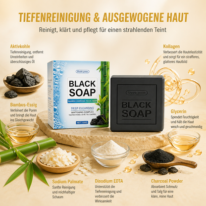 Aktivkohle-Kollagen-Reinigungsseife – Tiefenreinigende Formel für frische, ausgeglichene Haut