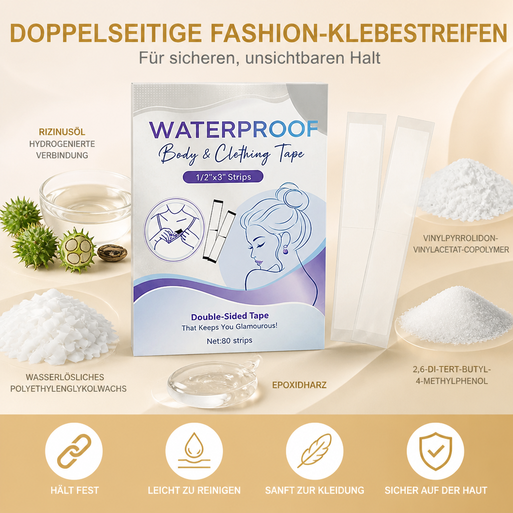 Doppelseitige Fashion-Klebestreifen für sicheren, unsichtbaren Halt