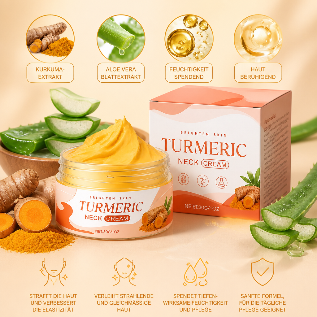 Kurkuma & Aloe-Nackencreme – Tägliche Feuchtigkeitspflege für strahlender wirkende Haut