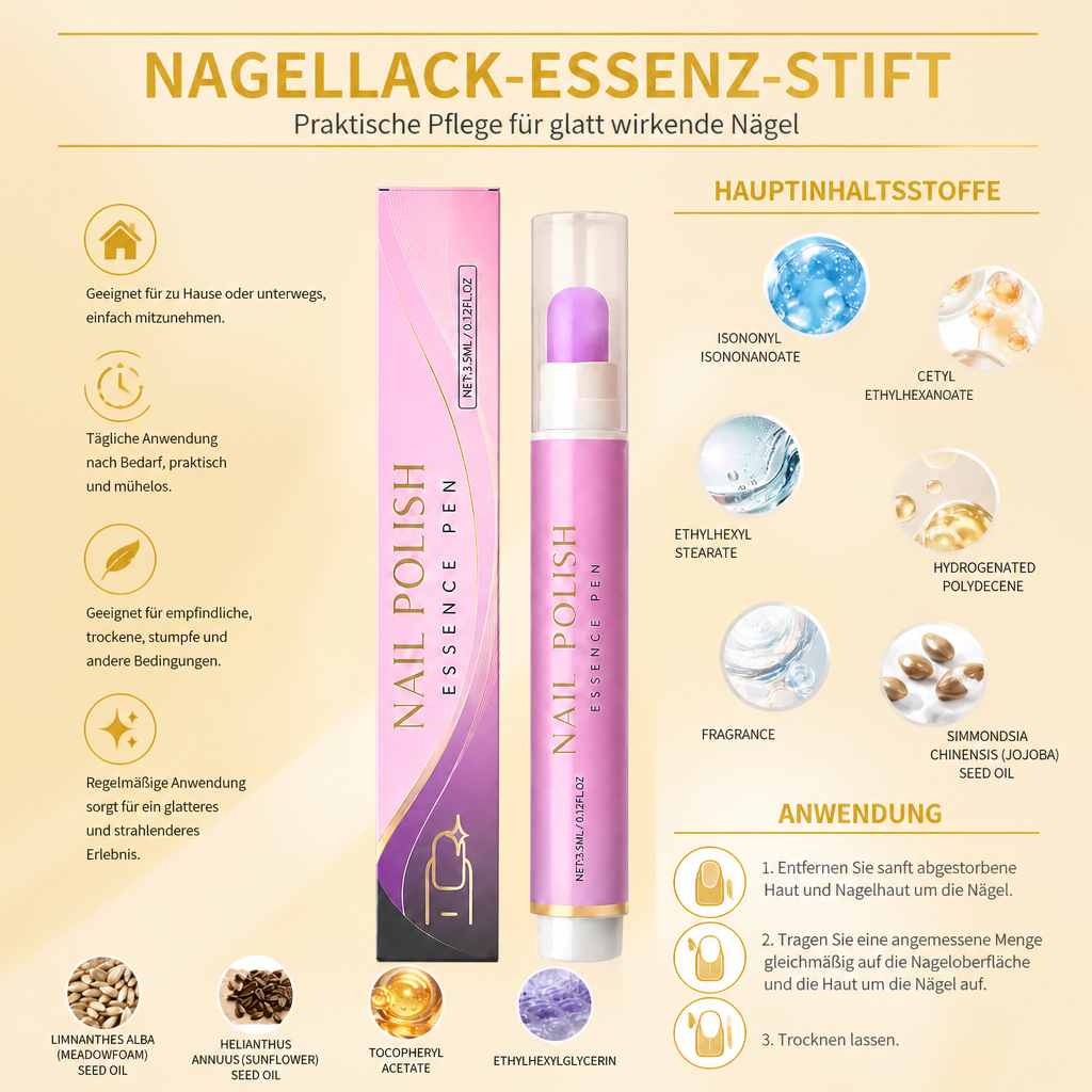 Nagellack-Essenz-Stift – Praktische Pflege für glatt wirkende Nägel