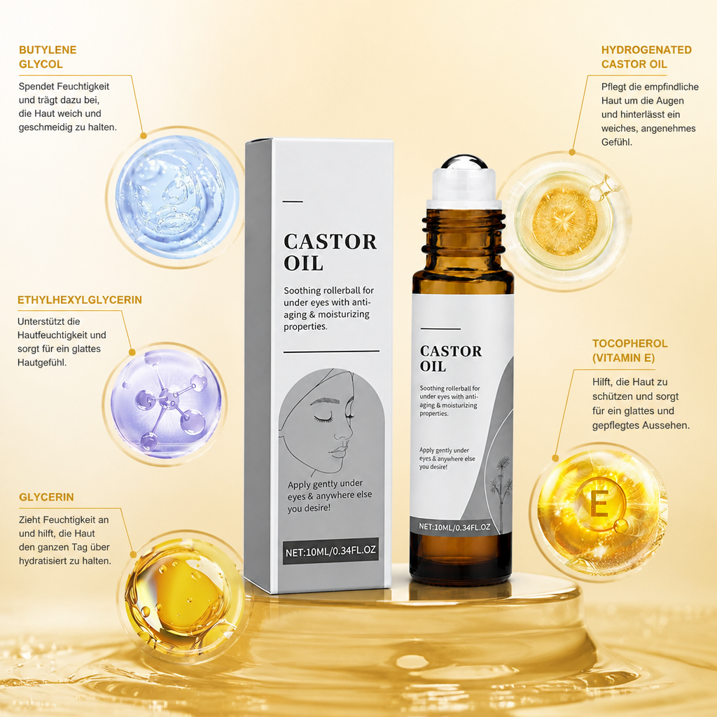 Feuchtigkeitsspendendes Augenserum mit Roll-Applikator und Vitamin E für glatte, erfrischte Haut