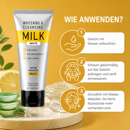 Feuchtigkeitsspendende Aufhellende Reinigungsmilch mit Niacinamid & Hyaluronsäure
