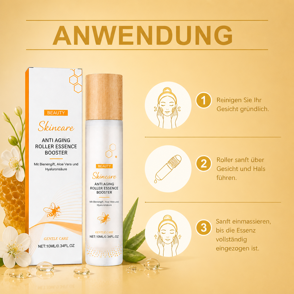 Bienengift Roller-Essenz – Straffende Feuchtigkeitspflege für Glatte, Strahlende Haut