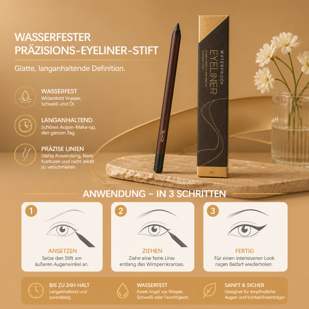 Wasserfester Präzisions-Eyeliner-Stift für Glatte, Langanhaltende Definition