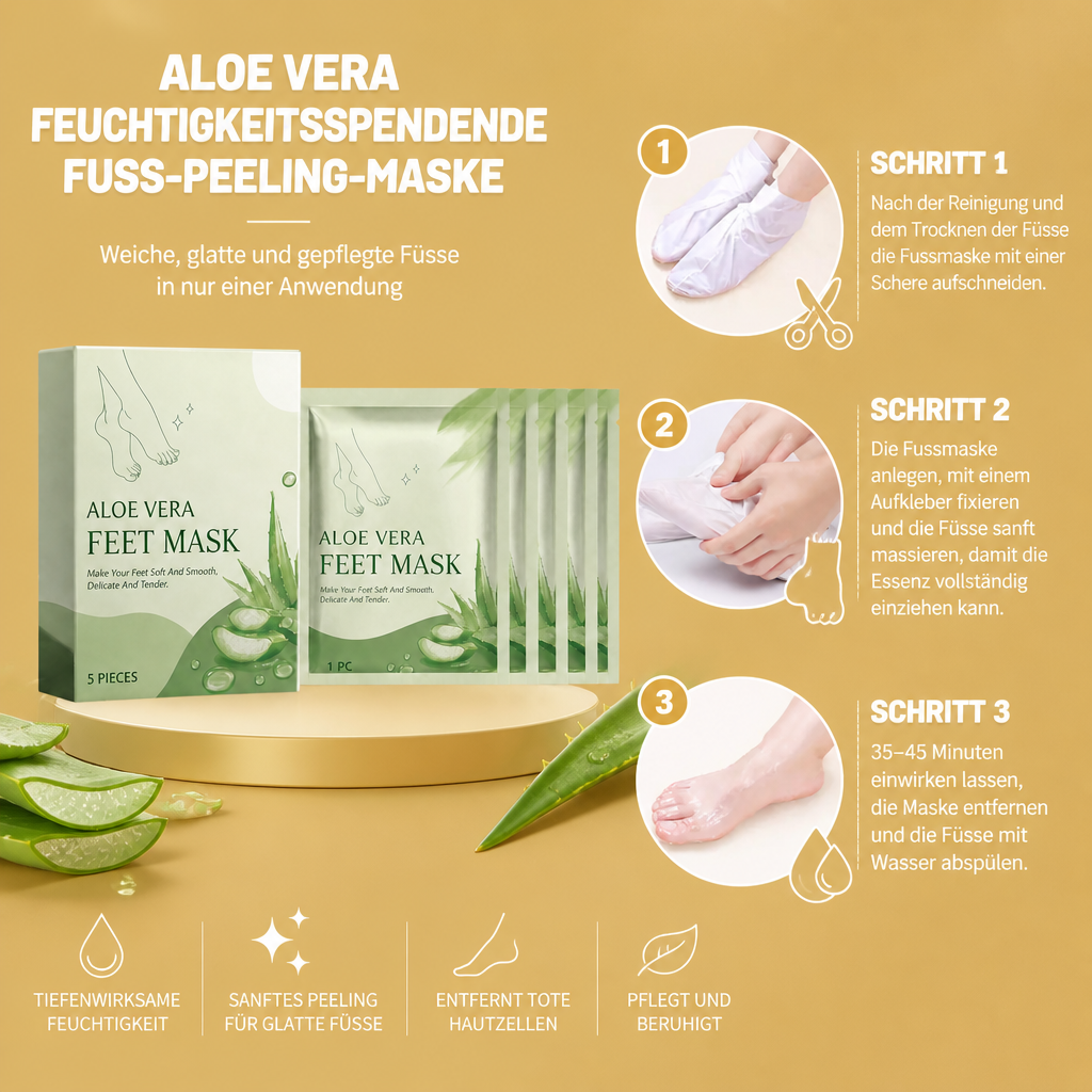 Aloe Vera Feuchtigkeitsspendende Fuß-Peeling-Maske für Weiche, Glatte Füße