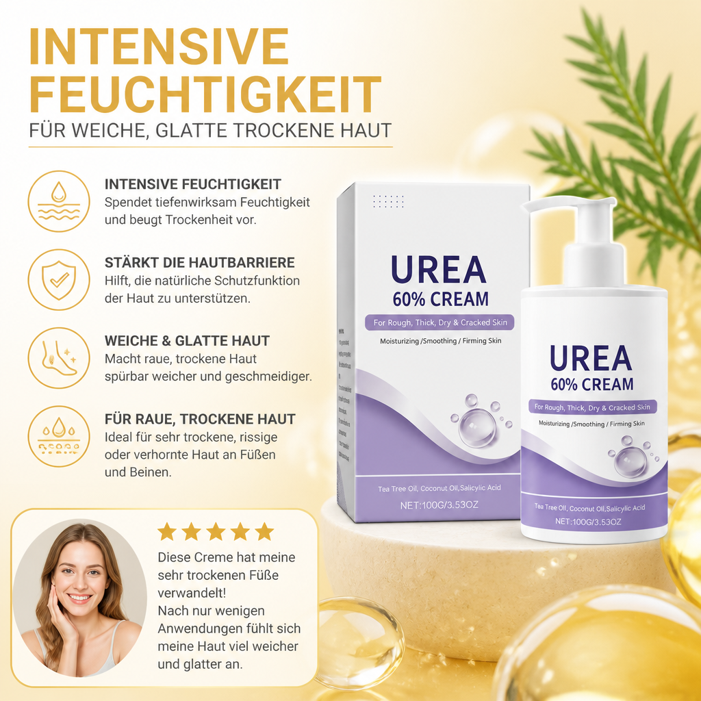 Urea Fußcreme – Intensive Feuchtigkeit für Weiche, Glatte Trockene Haut