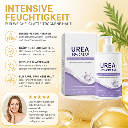 Urea Fußcreme – Intensive Feuchtigkeit für Weiche, Glatte Trockene Haut